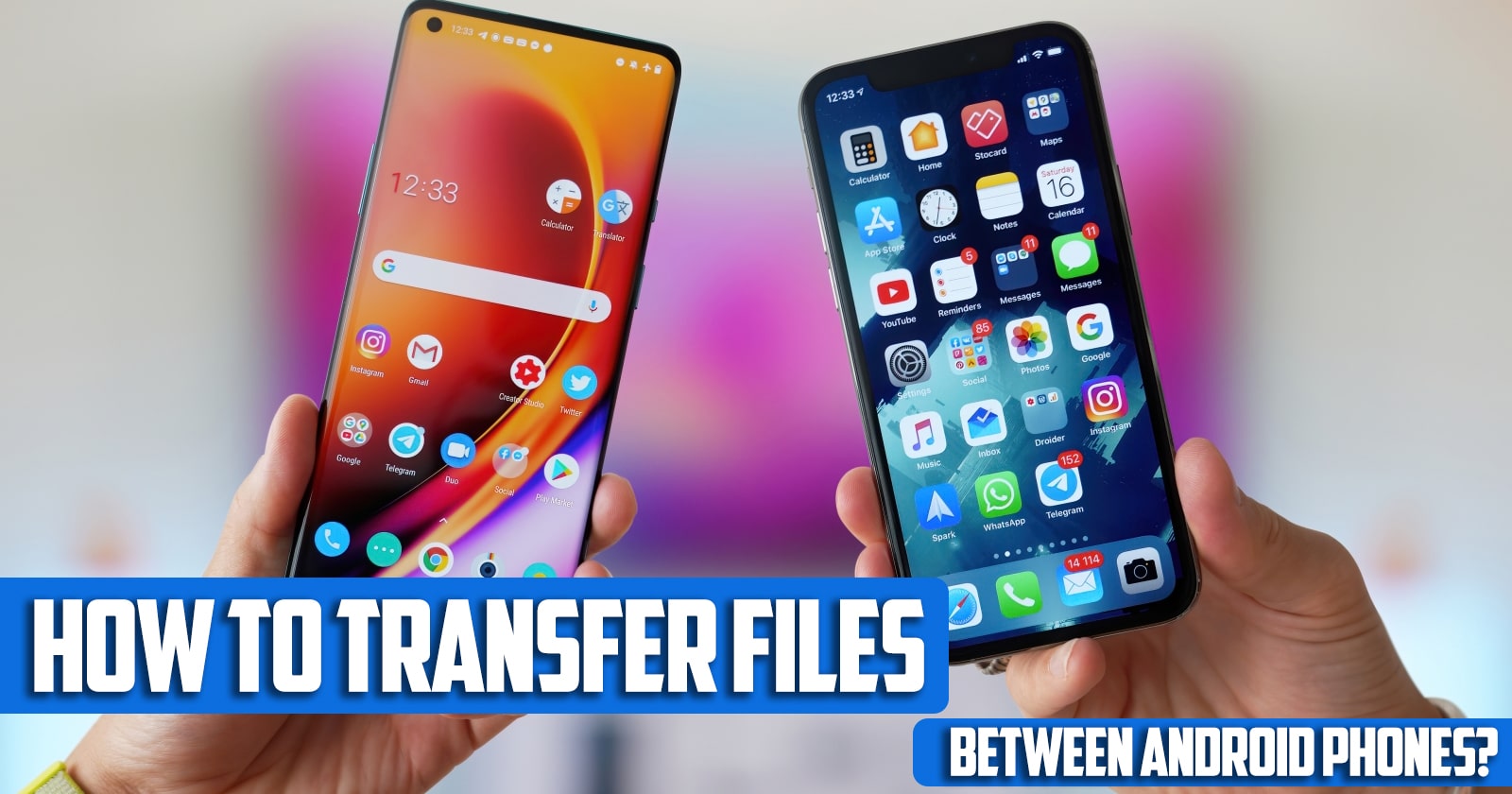 How to transfer files between android phones ?
