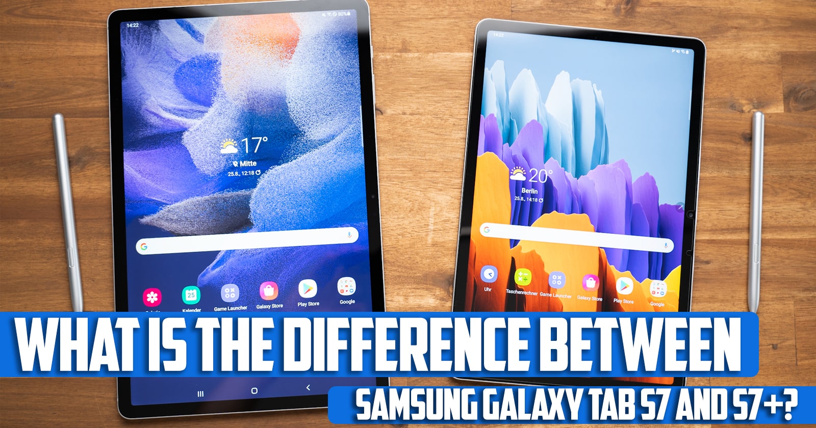 What is the difference between Samsung Galaxy Tab s7 and s7+?